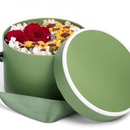 cylinder flower gift box with handle