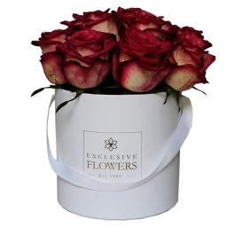 Round flower gift box with handle