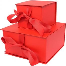 Red Gift Box with Ribbon Closure
