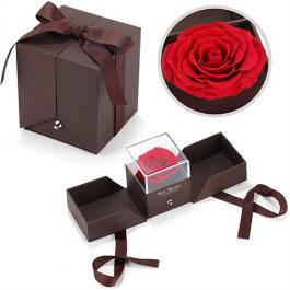 Luxury Brown Flower Gift Paper Box with Ribbon