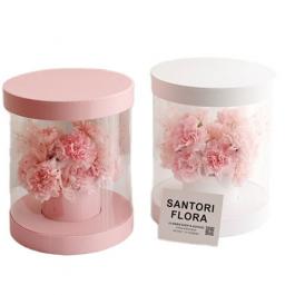 transparent PET cylinder flower gift box 