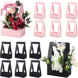 Custom Cardboard Flower Paper Box with Handle