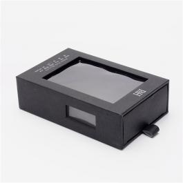 Black Cardboard White Logo Drawer Box