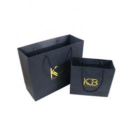 Logo Hot Foil Stamping Black Shopping Bag