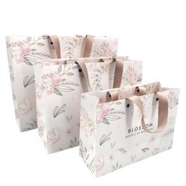 Three Sizes Printing Shopping Bags with Ribbon Handle