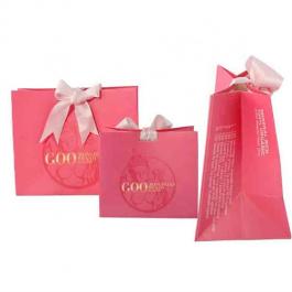 Logo Custom Red Paper Bags for Bowknot Closure