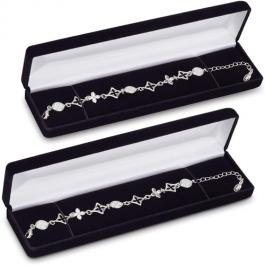 Custom Black Velvet Rectangle Bracelet Gift Box