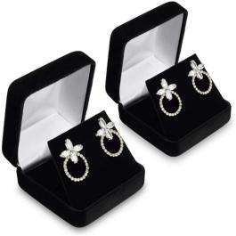 Luxury Black Velvet Earring Gift Box with Insert 