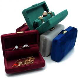 Various Color Wallet Shape Velvet Ring Packaging Boxes