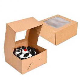 Recycled Kraft Paper Cake Paper Box with Window