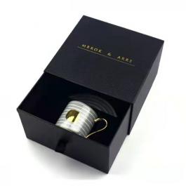 Logo Custom Drawer Black Cardboard Paper Mug Gift Box 